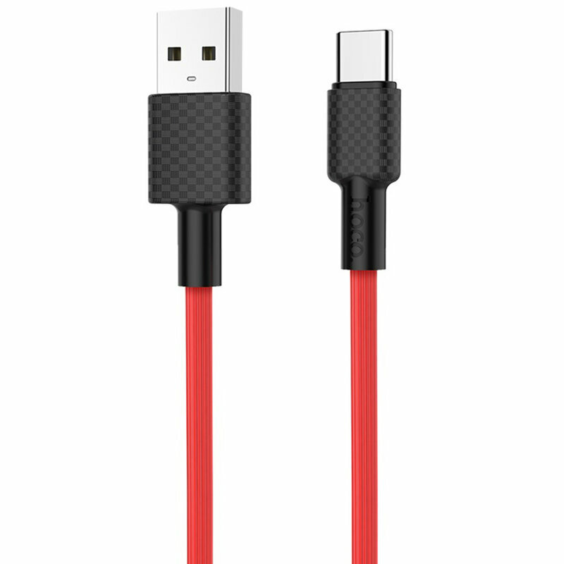 Cablu de date Hoco X29, USB la Type-C, incarcare rapida, 3A 1m, rosu