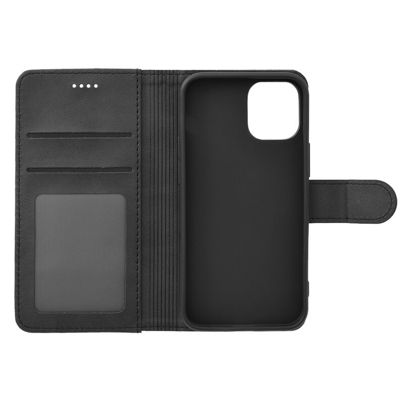 Husa iPhone 12 mini Tech-Protect Wallet Tip Carte Cu Buzunare Interioare - Negru