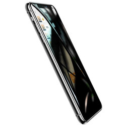 Folie sticla iPhone X, iPhone 10 USAMS Anti-Spy Tempered Glass 9H, negru
