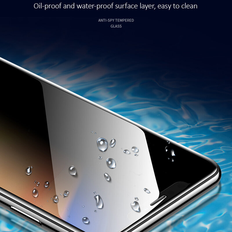 Folie sticla iPhone XS Max USAMS Anti-Spy Tempered Glass 9H, negru