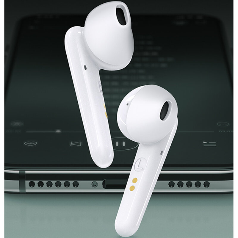 Casti in-ear wireless Usams, TWS earbuds, Bluetooth, alb, BHUSD01