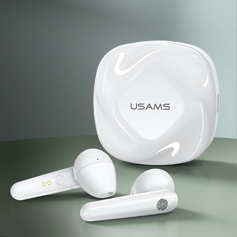 Casti in-ear wireless Usams, TWS earbuds, Bluetooth, alb, BHUSD01