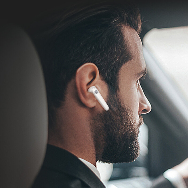 Casti in-ear wireless Usams, TWS earbuds, Bluetooth, alb, BHUSD01