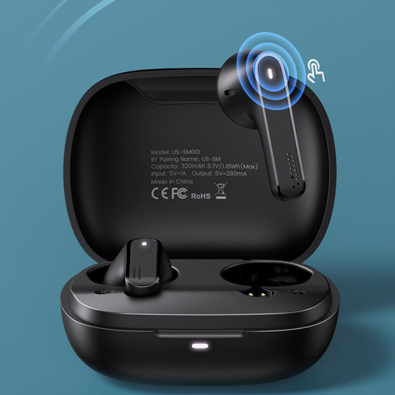 Casti in-ear wireless Usams, TWS earbuds, Bluetooth, negru, BHUSM02