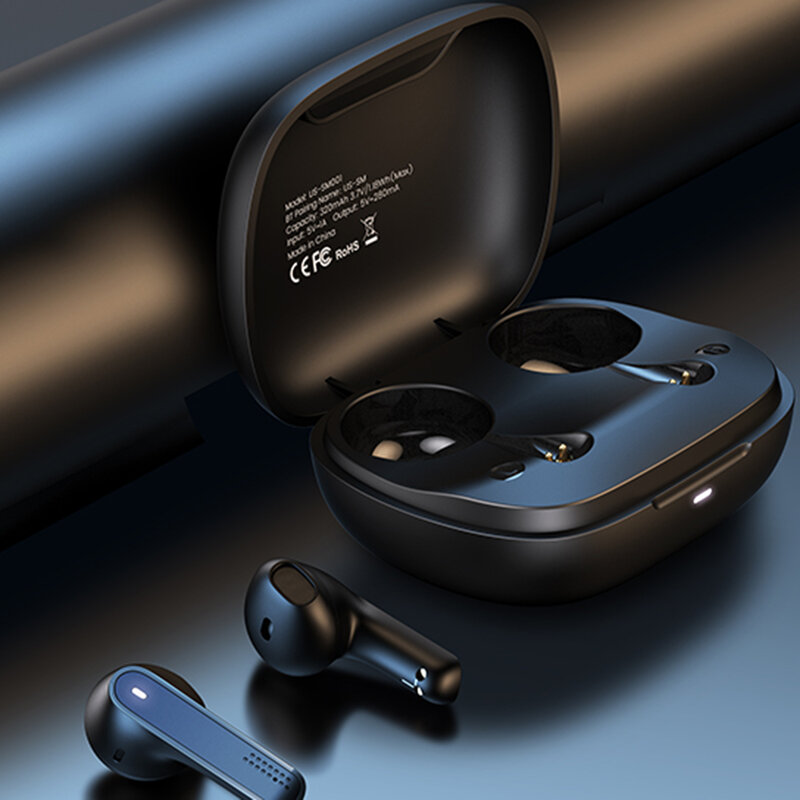 Casti in-ear wireless Usams, TWS earbuds, Bluetooth, negru, BHUSM02