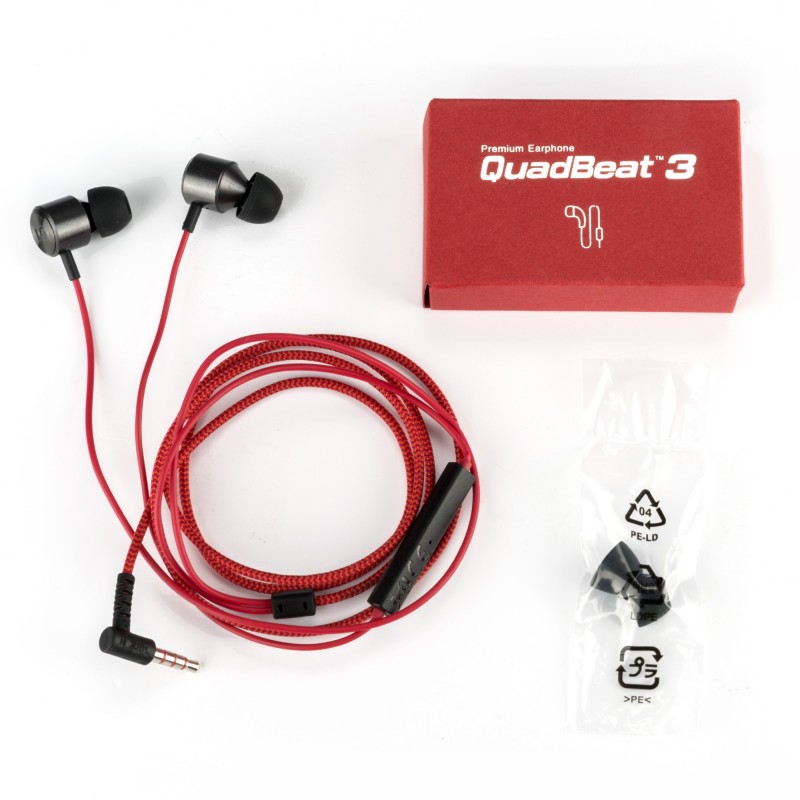 Handsfree LG QuadBeat 3 3.5 mm Black - Red Bulk