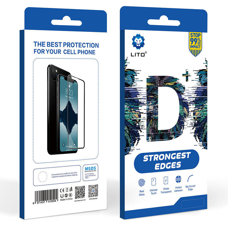 Folie Sticla iPhone XS Max Lito Strongest Edges Cu Rama - Negru