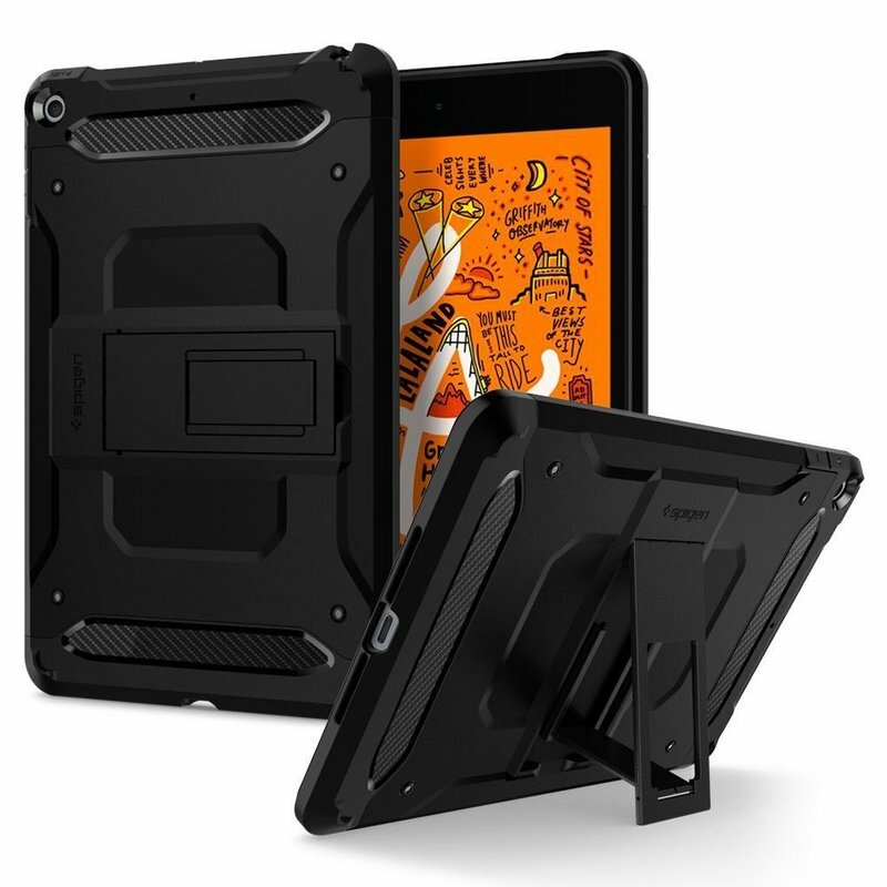 Husa Apple iPad Mini 5 A2133/A2124/A2126 Spigen Tough Armor Tech Kickstand - Negru