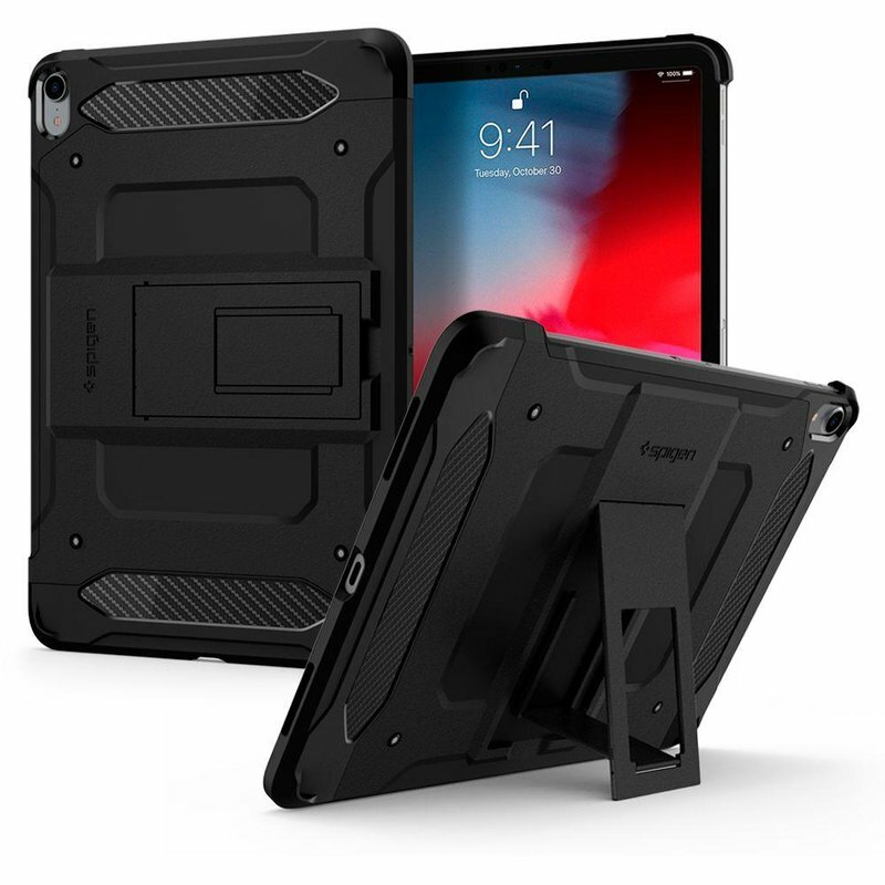 Husa Apple iPad Pro 2018 12.9 A1876/A1983 Spigen Tough Armor Tech Kickstand - Negru