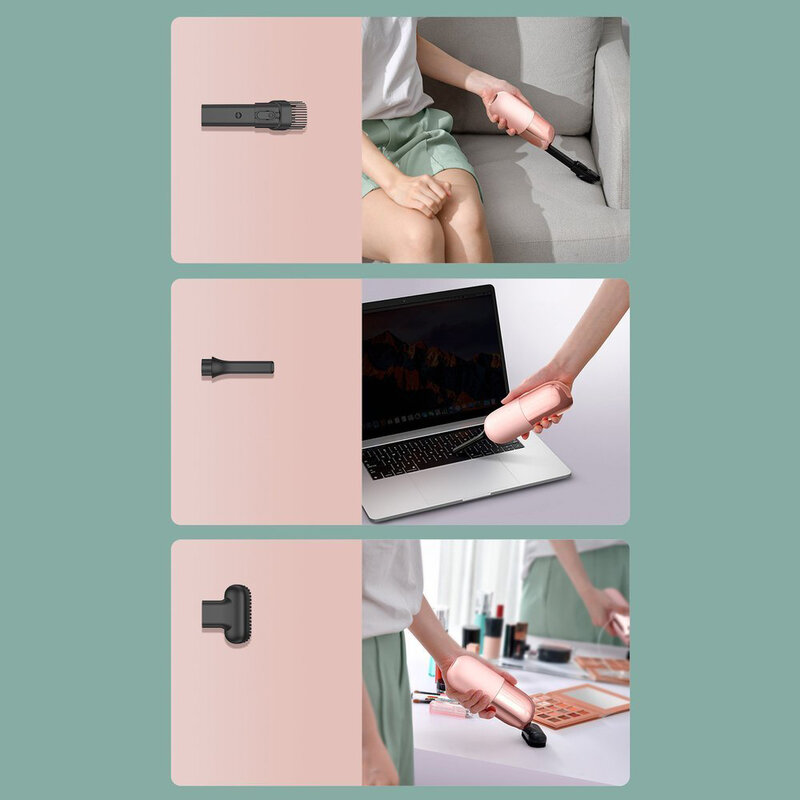 Aspirator Baseus C1, filtru HEPA, cablu incarcare Type-C, roz, CRXCQC1-04