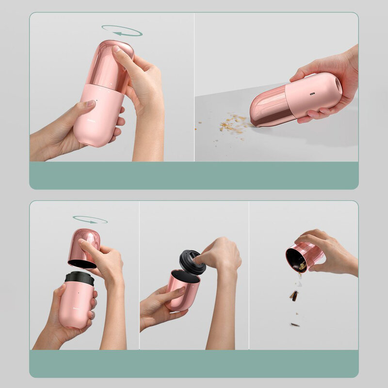 Aspirator Baseus C1, filtru HEPA, cablu incarcare Type-C, roz, CRXCQC1-04