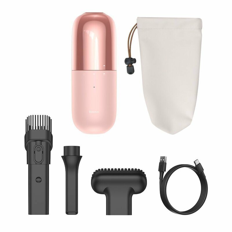 Aspirator Baseus C1, filtru HEPA, cablu incarcare Type-C, roz, CRXCQC1-04