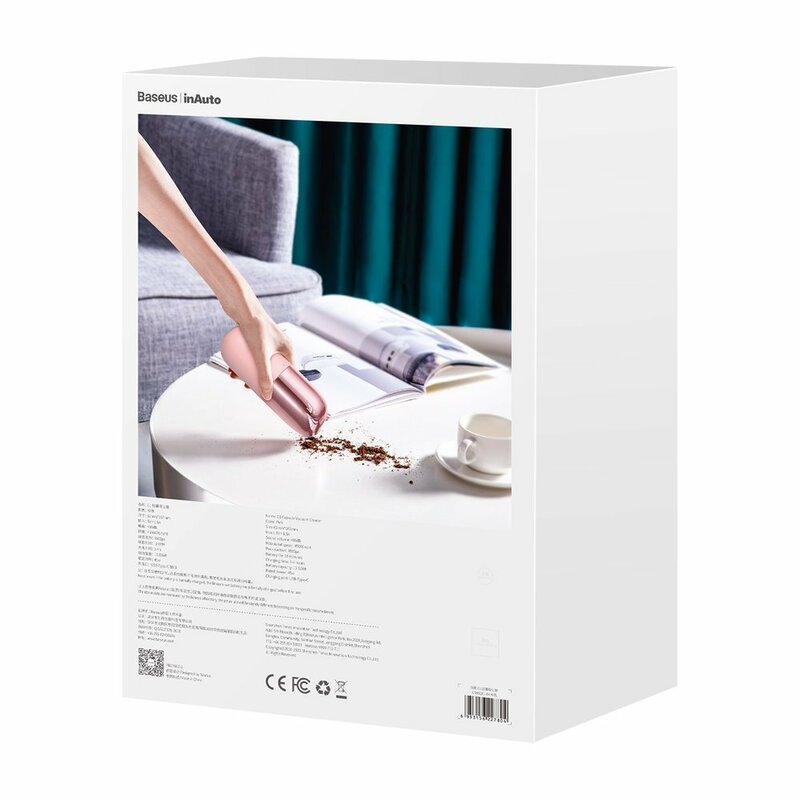 Aspirator Baseus C1, filtru HEPA, cablu incarcare Type-C, roz, CRXCQC1-04