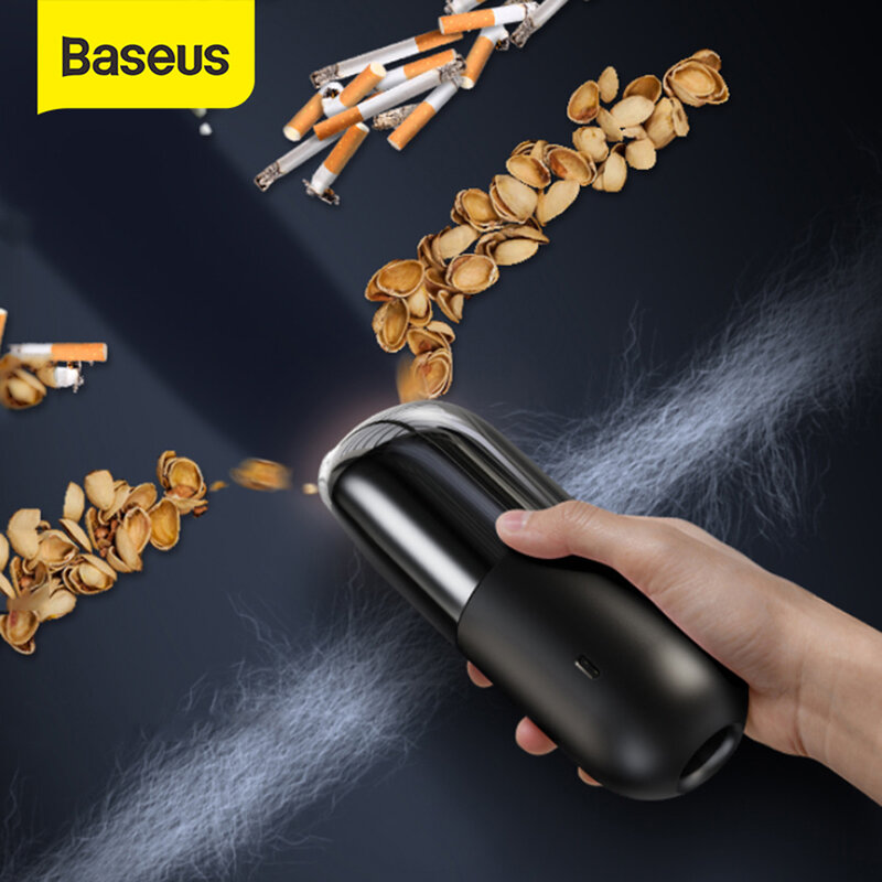 Aspirator Baseus C1, filtru HEPA, cablu incarcare Type-C, negru, CRXCQC1-01