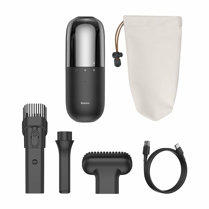 Aspirator Baseus C1, filtru HEPA, cablu incarcare Type-C, negru, CRXCQC1-01