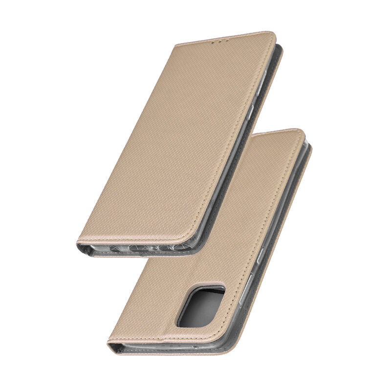 Husa Smart Book Samsung Galaxy Note 10 Lite Flip - Auriu