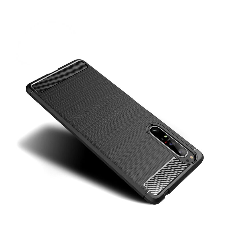 Husa Sony Xperia 5 II Techsuit Carbon Silicone, negru