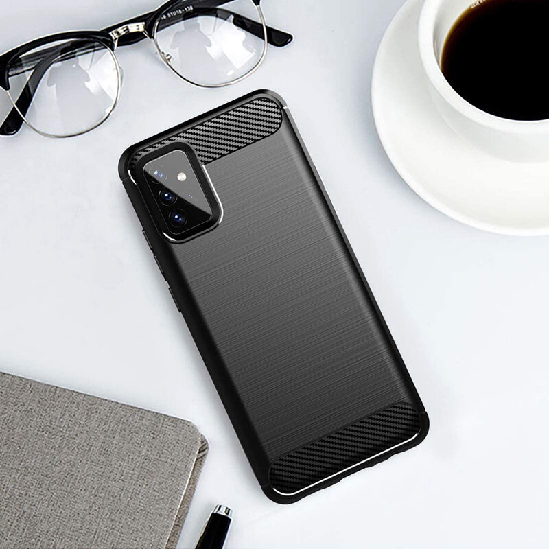 Husa Samsung Galaxy A72 5G Techsuit Carbon Silicone, negru