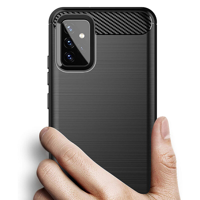 Husa Samsung Galaxy A72 5G Techsuit Carbon Silicone, negru