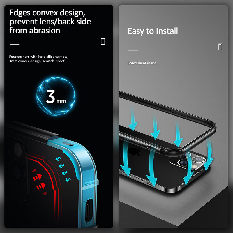 Bumper iPhone 12 Pro Max USAMS Fellwell, aluminiu, negru