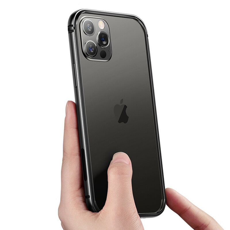 Bumper iPhone 12 mini USAMS Fellwell, aluminiu, negru