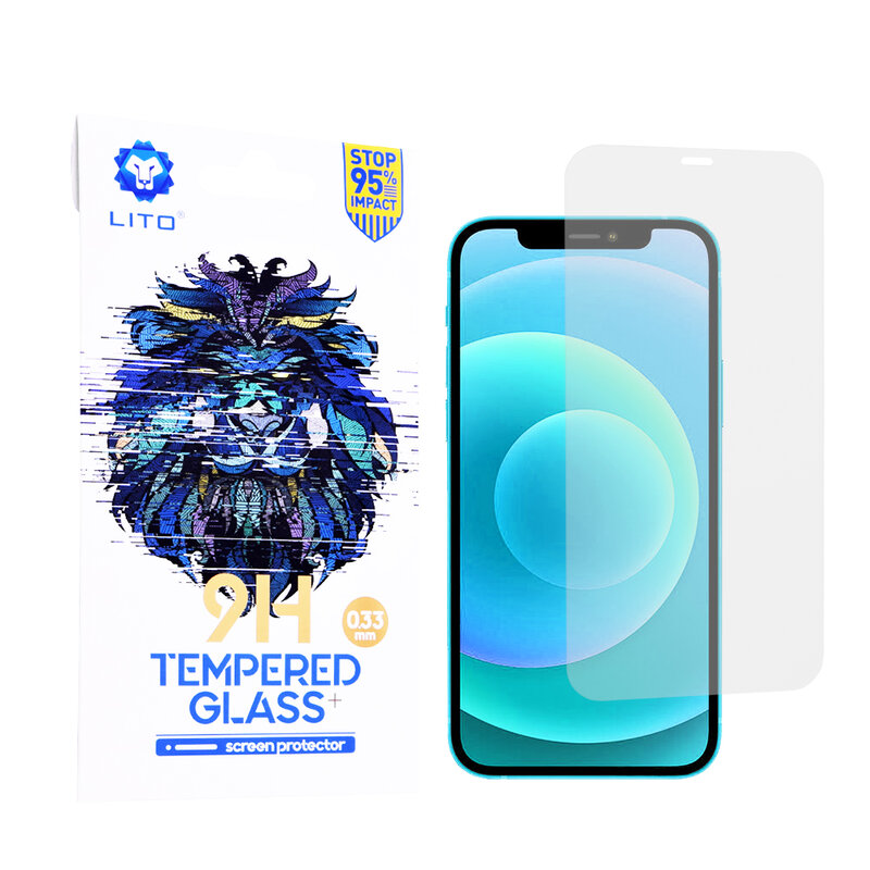 Folie Sticla iPhone 12 Lito 9H Tempered Glass - Clear