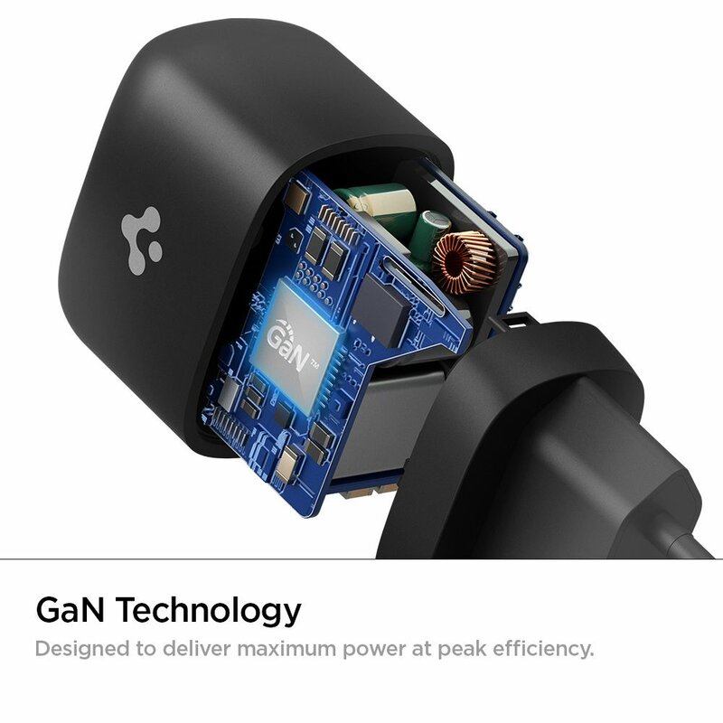 Incarcator priza Spigen Power Arc, incarcare rapida GaN, Type-C PD 20W, 3A, negru