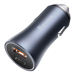 Incarcator auto Baseus, USB QC 20W, Type-C PD 20W, aluminiu, 40W, gri, CCJD-0G