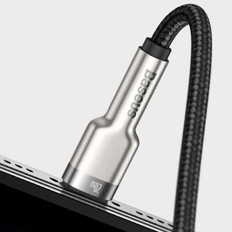 Cablu de date Baseus, USB la Lightning, 2.4A, 2m, negru, CALJK-B01