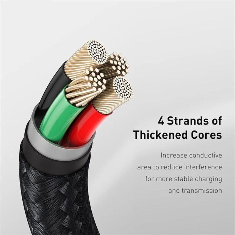 Cablu de date Baseus, USB la Lightning, 2.4A, 2m, negru, CALJK-B01