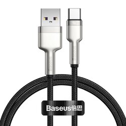 Cablu de date Baseus, USB la Type-C, 40W, 5A, 100cm, negru, CATJK-A01