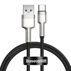 Cablu de date Baseus, USB la Type-C, 40W, 5A, 25cm, negru, CATJK-01