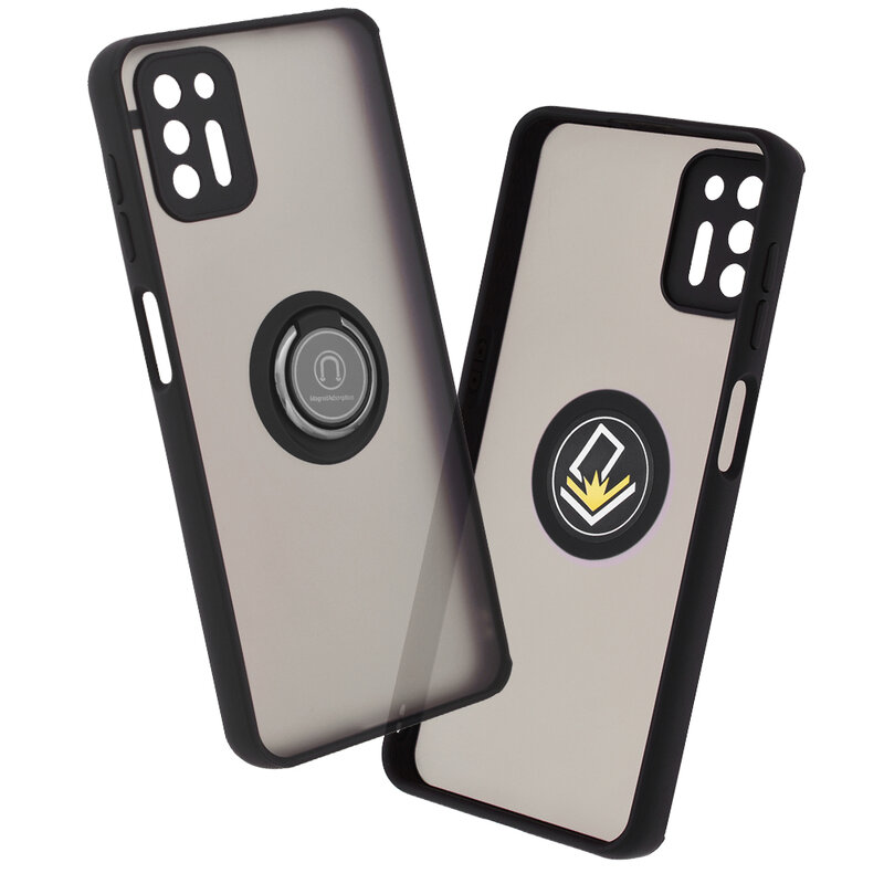 Husa Motorola Moto G9 Plus Techsuit Glinth Cu Inel Suport Stand Magnetic - Negru