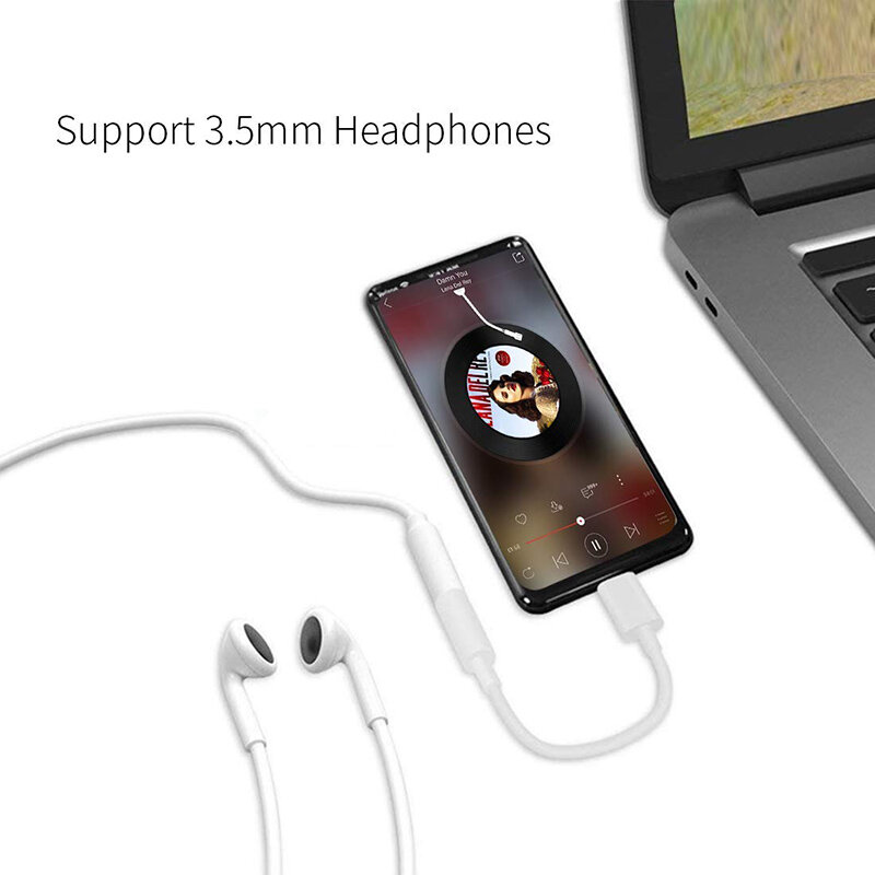 Adaptor audio Mobster, convertor Type-C la Jack 3.5mm, alb