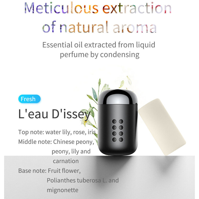 Odorizant auto Baseus, aroma fresh, prindere grila ventilatie, negru, SUXUN-PDA01