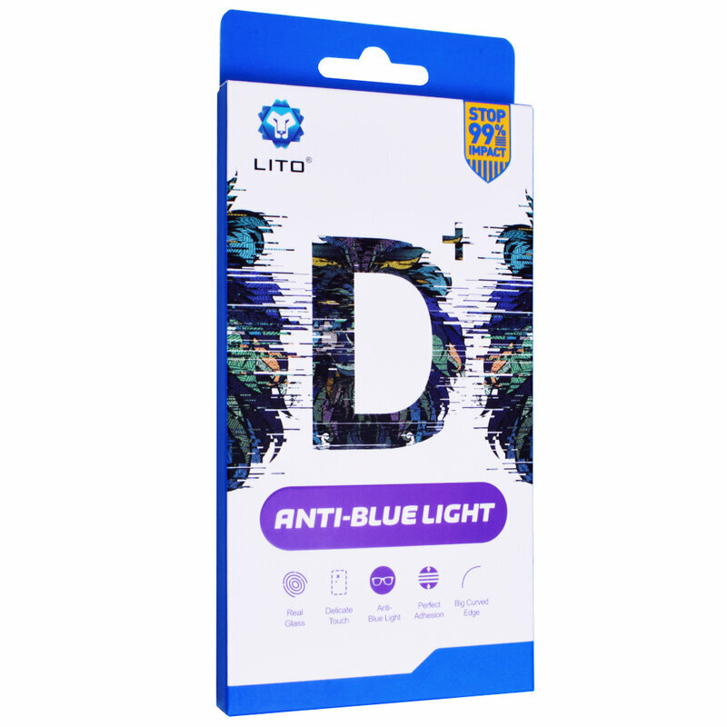 Folie Sticla iPhone XS Max Lito Anti-Blue Light Cu Rama - Black