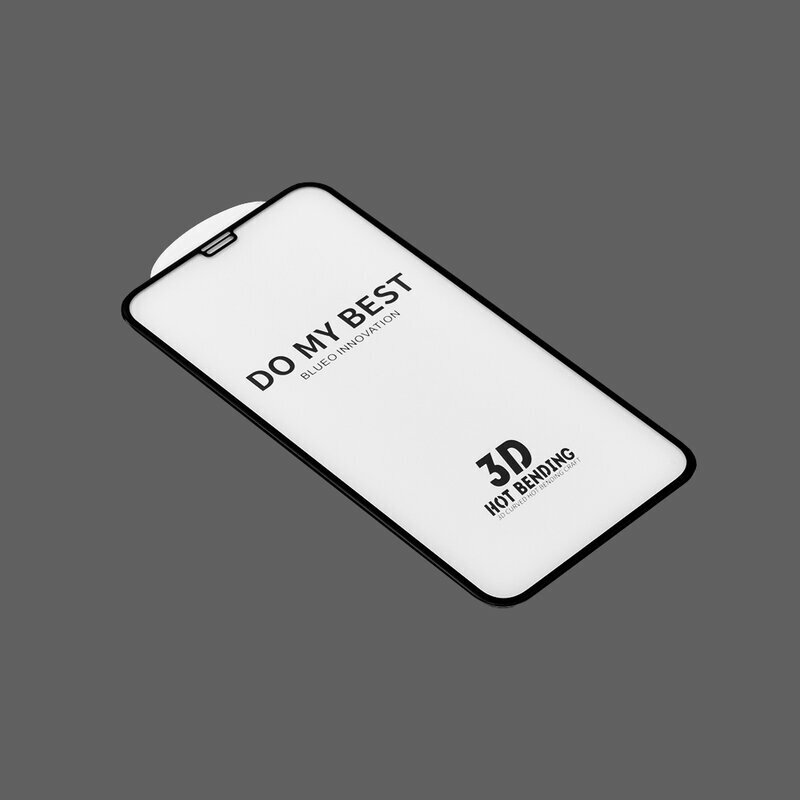Folie Sticla iPhone XS Max Blueo Mr. Monkey 5D Hot Bending Cu Rama - Negru