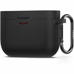 Husa Sony WF-1000XM3 Spigen Silicone Fit, holder metalic de prindere, negru