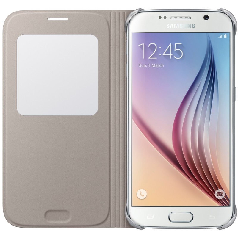 Husa Originala Samsung Galaxy S6 G920 S-View Cover Auriu