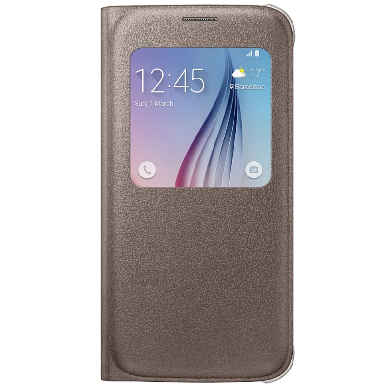 Husa Originala Samsung Galaxy S6 G920 S-View Cover Auriu