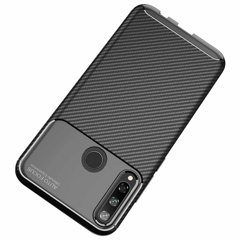 Husa Huawei Y7p Carbon Fiber Skin - Negru