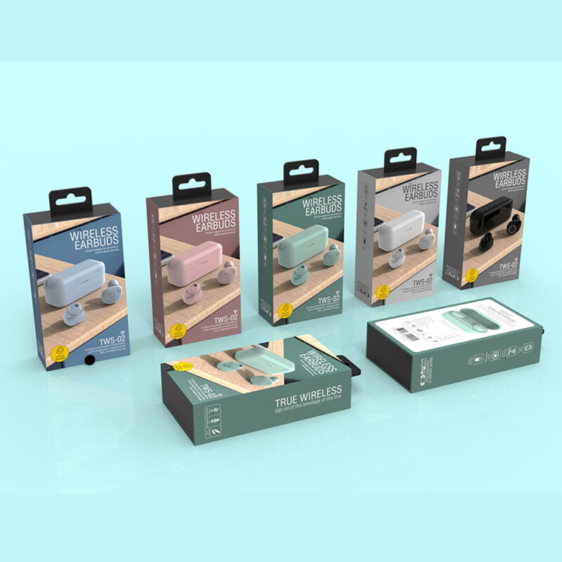 Casti in-ear wireless Gjby, TWS earbuds, Bluetooth, albastru, TWS-02