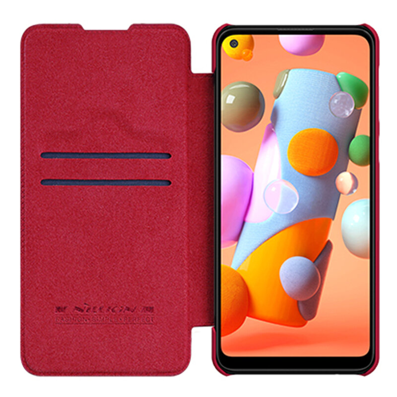 Husa Xiaomi Redmi 10X 5G Nillkin QIN Leather, rosu