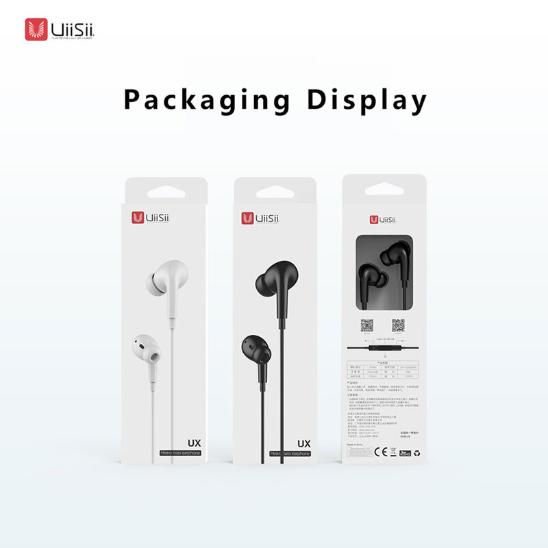 Casti in-ear UiiSii UX, microfon, telecomanda, Jack 3.5mm ...
