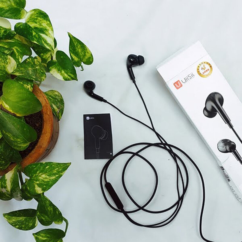 Casti in-ear UiiSii UX, microfon, telecomanda, Jack 3.5mm, 1.2m, negru