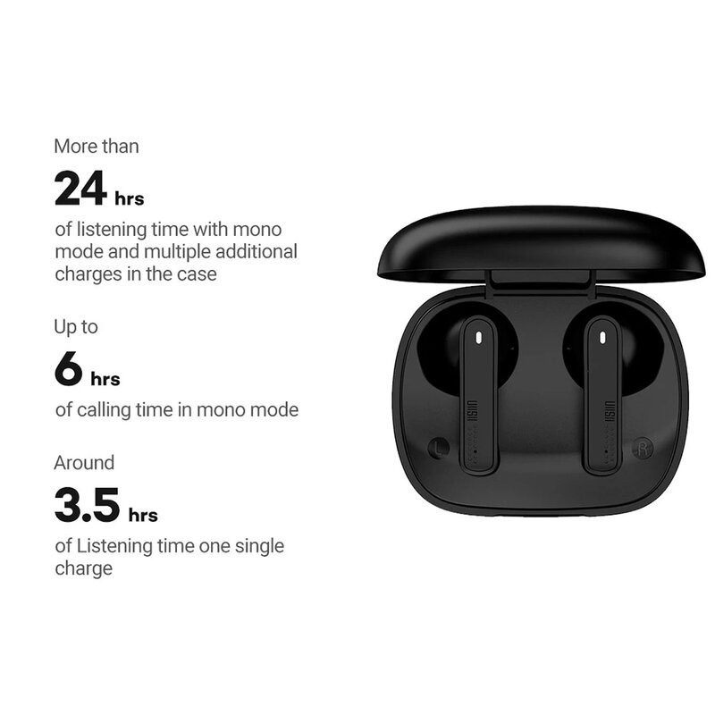 Casti in-ear wireless Uiisii TWS21, TWS earbuds, Bluetooth, microfon, negru