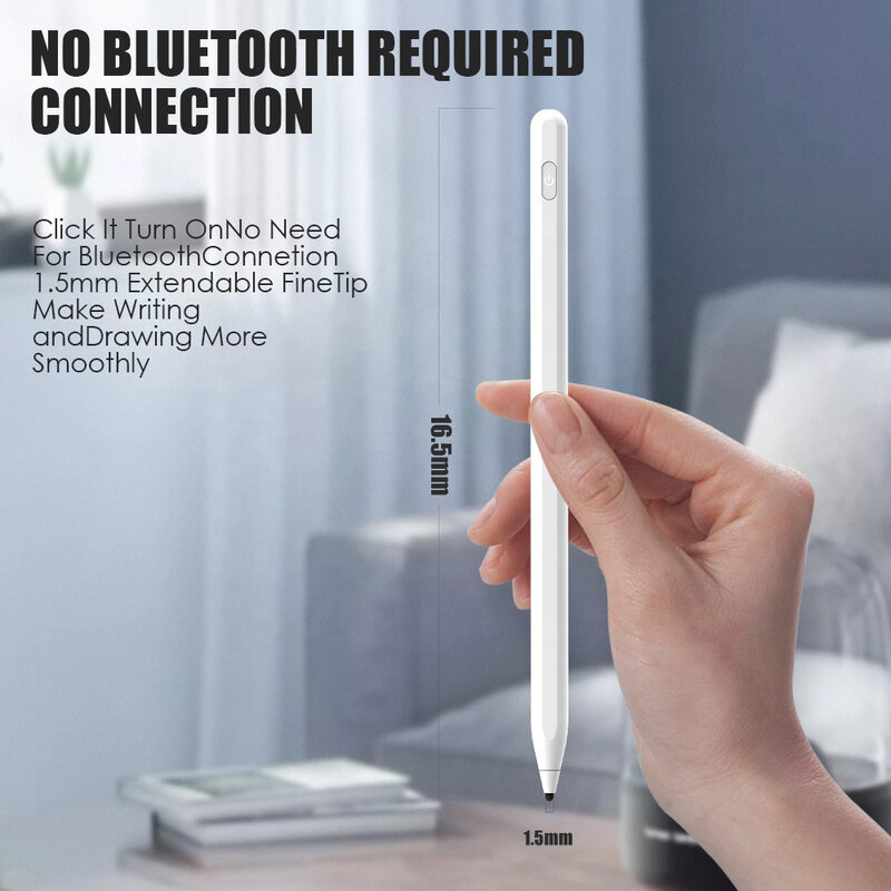 Stylus pen activ Techsuit, iOS, Android, Windows, cablu de incarcare, alb, P3