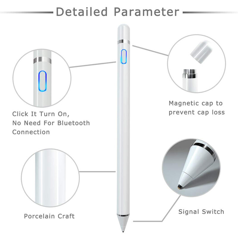 Stylus pen activ Techsuit, iOS, Android, cablu de incarcare Micro-USB, rosu, JA05