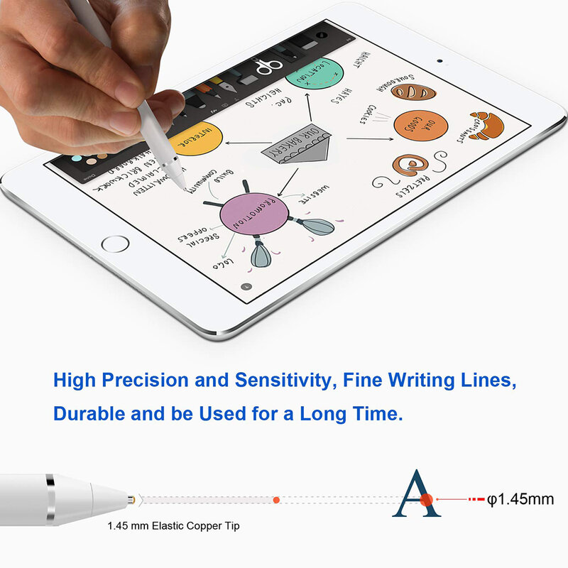 Stylus pen activ Techsuit, iOS, Android, cablu de incarcare Micro-USB, rosu, JA05