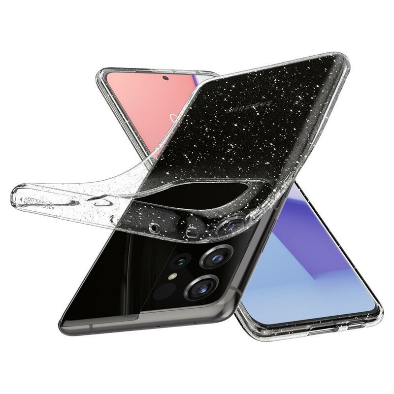 Husa Samsung Galaxy S21 Ultra 5G Spigen Liquid Crystal - Glitter - Crystal Quartz